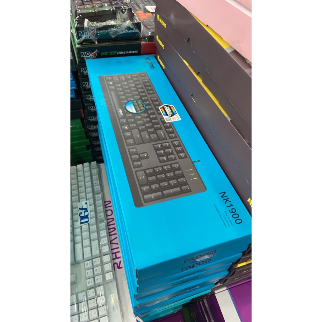 ส่งจากไทย KEYBOARD RAPOO NK1900 คีย์บอร์ด USB มีสาย พร้อมส่ง | Shopee ...