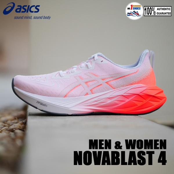 [ Men] Asics รุ่น Novablast 4 1011B845-100 สี White/ sunrise red, FF ...