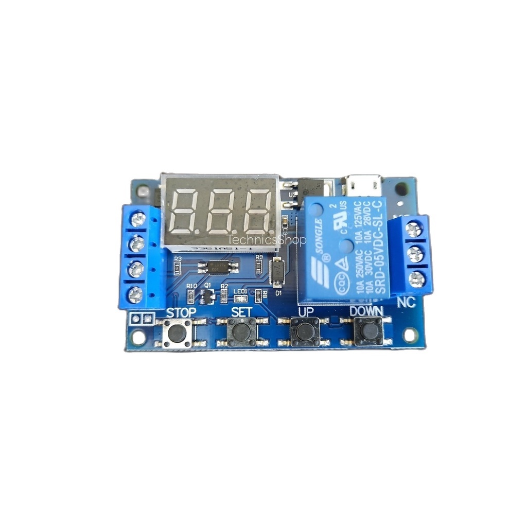 โมดูลรีเลย์หน่วงเวลาปิด 0-999 วินาที Digital Delay Timer 6-30V Relay ...