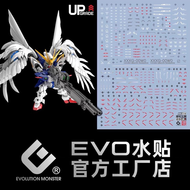ดีคอลน้ำ Decal EVO MGSD Wing zero EW / Wing Snow White Prelude เรืองแสง ...