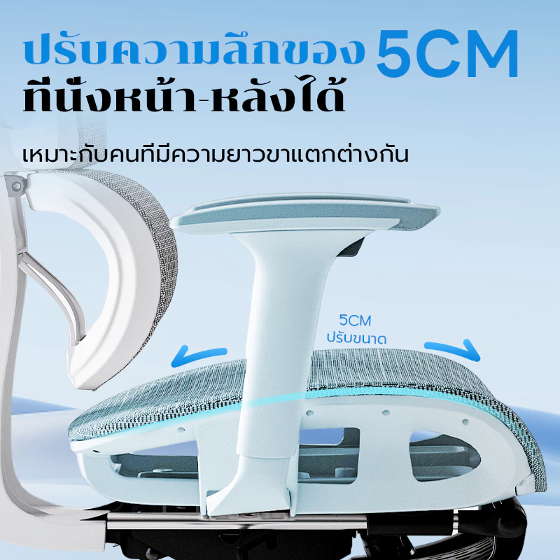 Xpanse รุ่น IceMesh เก้าอี้สุขภาพ Ergonomic แขนเฉียงอิสระ รองรับสรีระ ลดอาการปวดหลัง เพื่อการทำงานที่สบายตลอดวัน