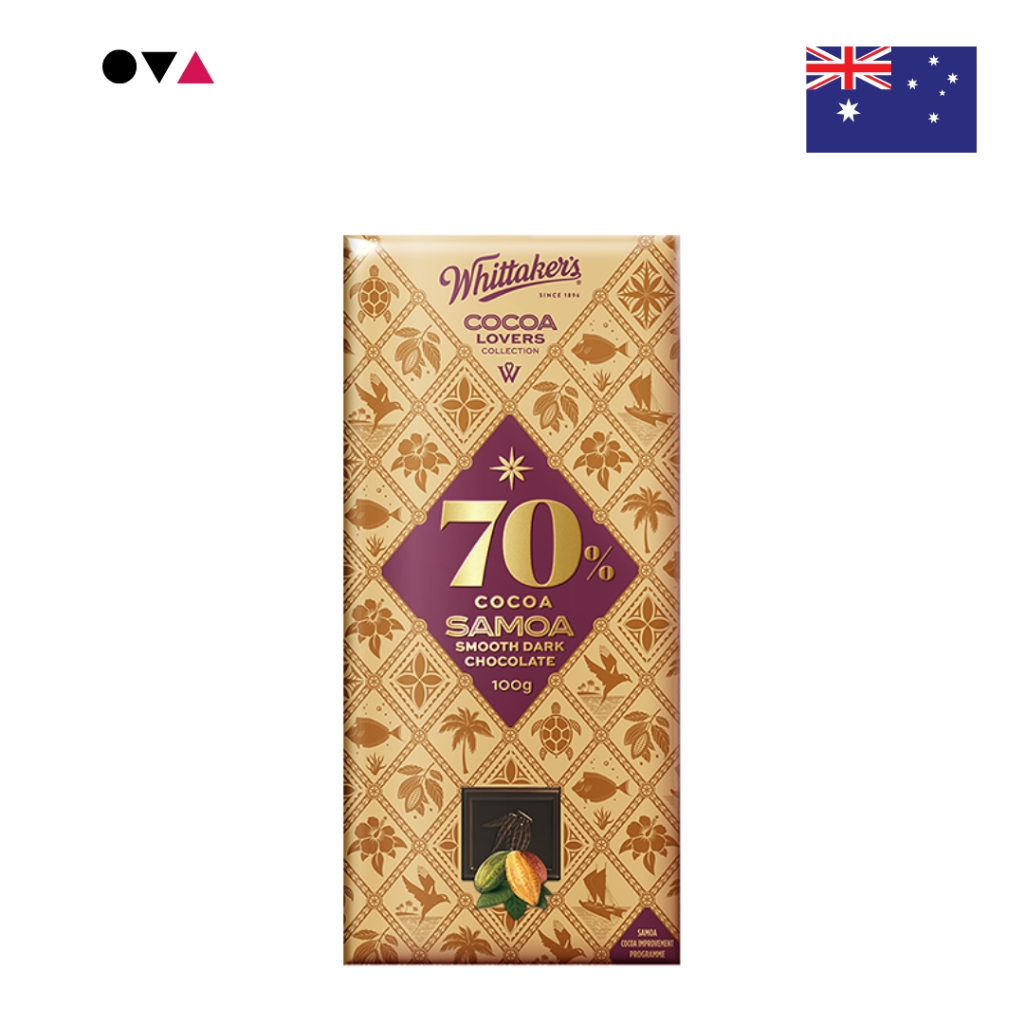 Whittaker's 70% Samoa Smooth Dark 100g ช็อกโกแลตรสชาติเข้มข้นคุณภาพสูง ...