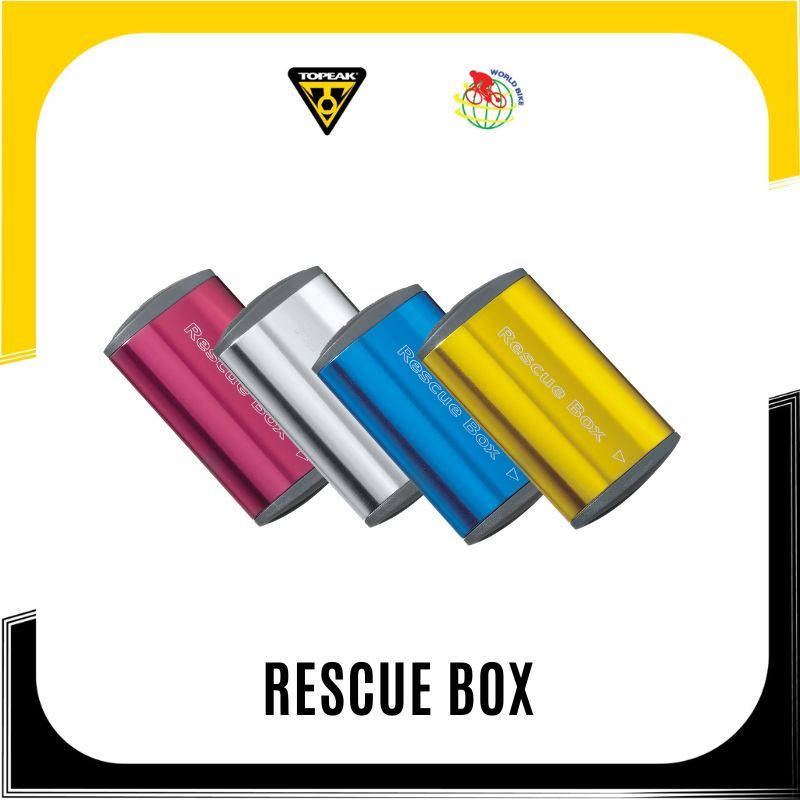 Estuche Topeak Rescue Box Para Reparar Pinchazos, Con 6 Parches FlyPaper Sin Pegamento, Lija Y Compartimento Para Eslabón De Cadena