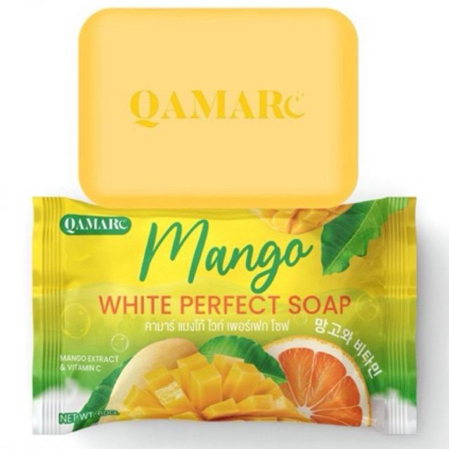 สบู่มะม่วง สบู่วิตซี สบู่ชำระผิวกาย ผิวขาว ฟอกตัวขาว Qamar Mango white ...
