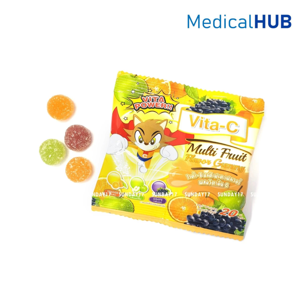 Vita-C Multi Fruit Gummy ไวต้า-ซี เยลลี่ วิตามินซี ขนาด 20 กรัม จำนวน 1 ...