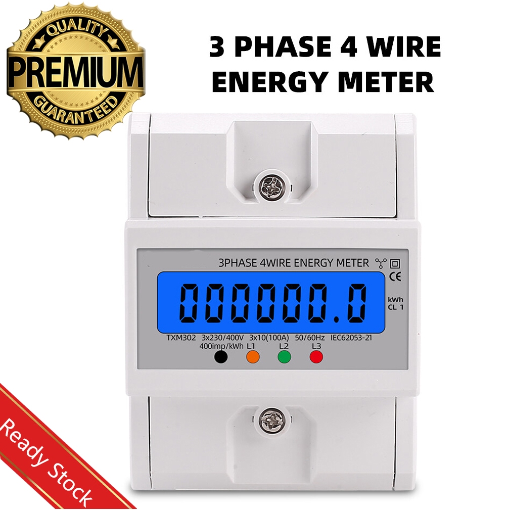 【Local】Din Rail 380V 3 Phase 4 Wire Electronic Watt Power Consumption ...