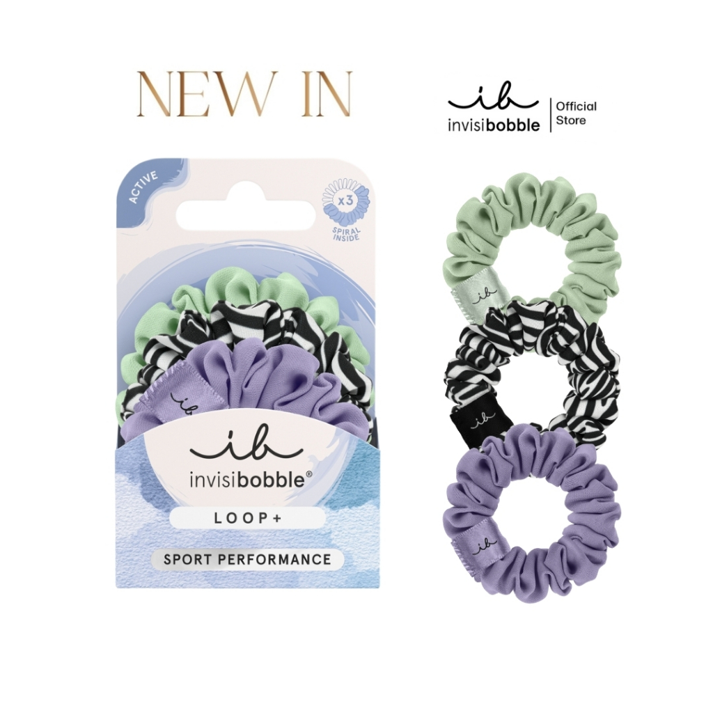 invisibobble ยางรัดผม ผมไม่เป็นรอย รุ่น Loop+ Grip Pro (1 กล่องบรรจุ 3 ...