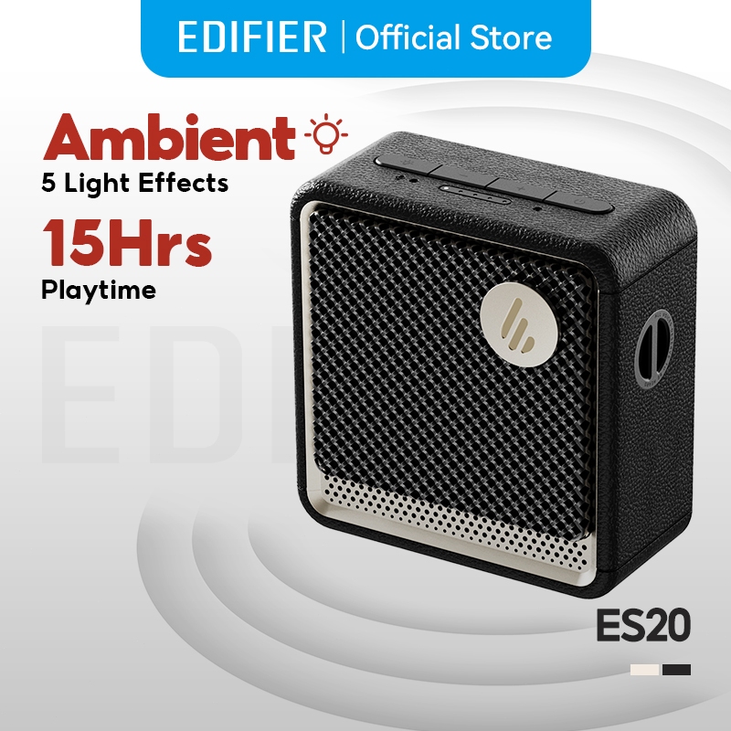 Edifier ES20 ลำโพงบลูทูธพกพา 6W (RMS), V5.4, ไมโครโฟนในตัว, จับคู่สเตอริโอ, เชื่อมต่ออุปกรณ์สองเครื่อง, IP67
