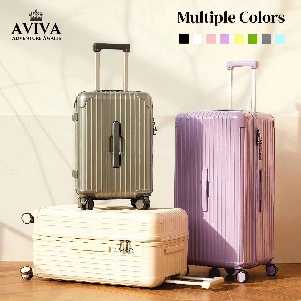 【จุได้เยอะ】AVIVA กระเป๋าล้อลาก ความจุขนาดใหญ่ ไปต่างประเทศ กระเป๋าเดินทางแฟชั่น 20 32 นิ้ว กระเป๋าทรงถัง จัดส่งจากไทย