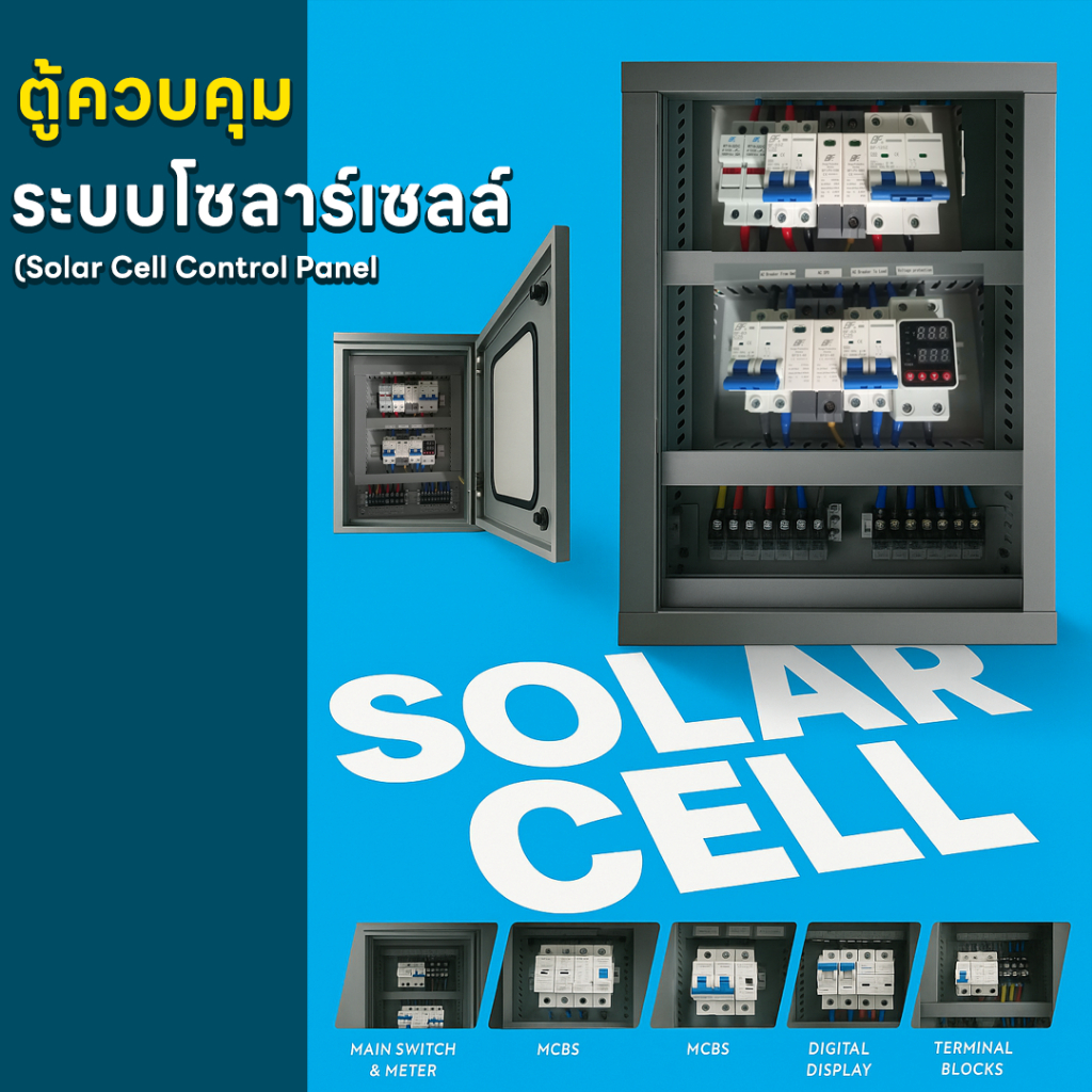 ตู้คอมไบเนอร์โซลาร์เซลล์ ไฮบริด พร้อมเบรกเกอร์ SPD วัดแรงดัน ใช้กับอิน ...