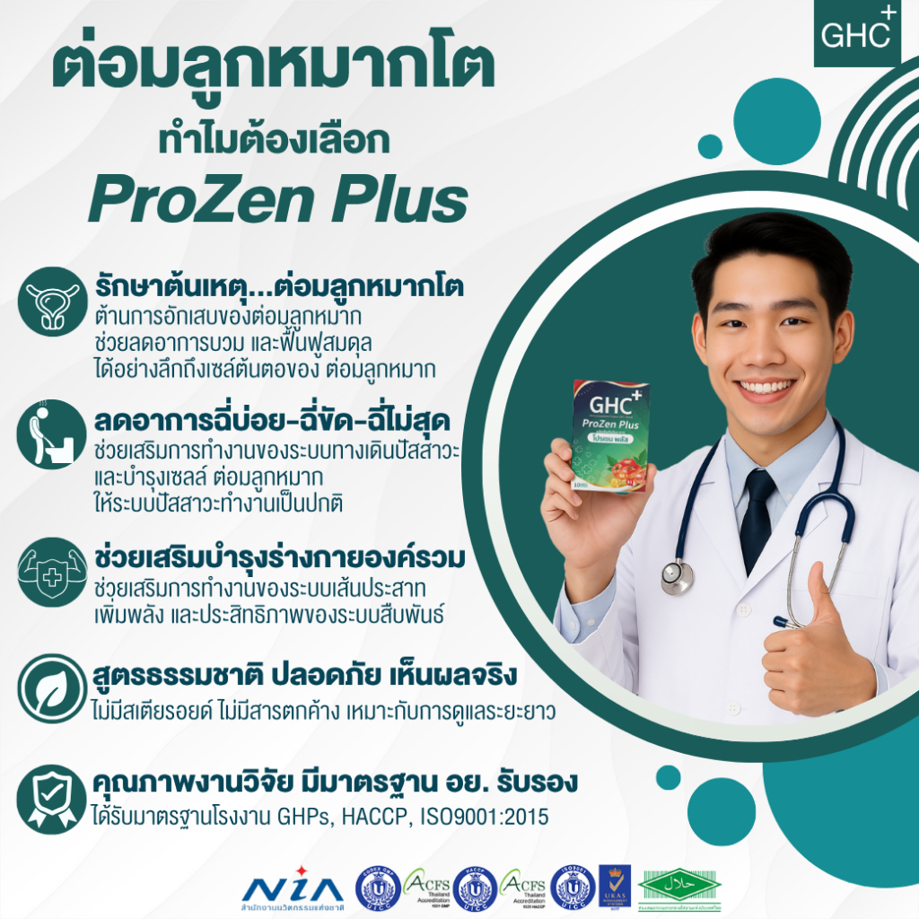 GHC+ ProZen Plus 1 กล่อง ดูแล ต่อมลูกหมากโต โปรเซน พลัส | Shopee Thailand