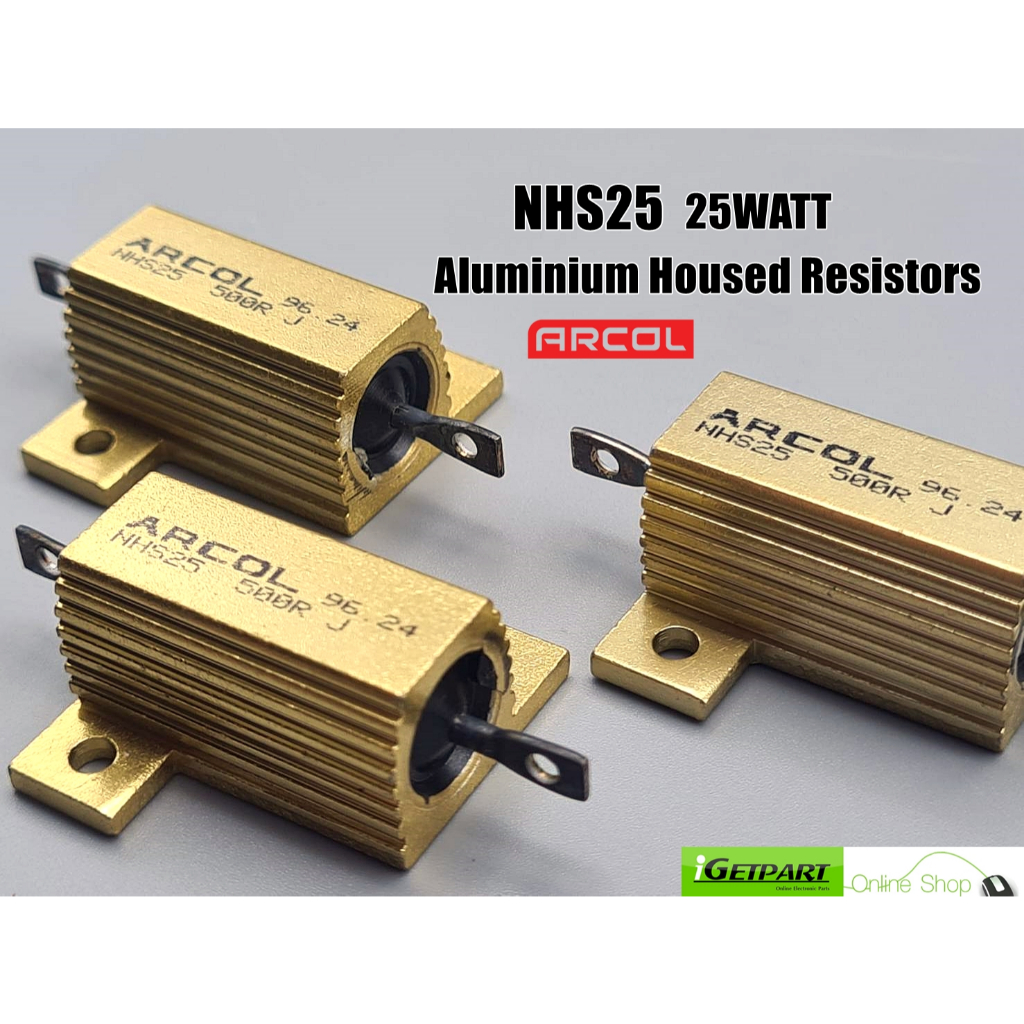 ตัวต้านทาน RESISTOR ALUMINIUM ARCOL NHS25 R04, R048,1R 25WATT | Shopee ...