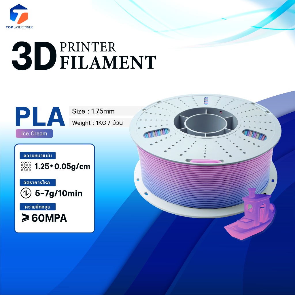 (แพ็ค5) 3D Filament/PLA Ice Cream/3D PLA/PLA/เส้นพลาสติก/Filament for ...