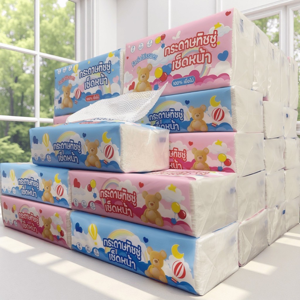 (แพ็คละ 5 ห่อ) กระดาษทิชชู่ไร้ฝุ่น หนา 2 ชั้น เนือเนียน นุ่ม น่าสัมผัส ไม่ระคายเคืองผิว รุ่น ：T10 - 4