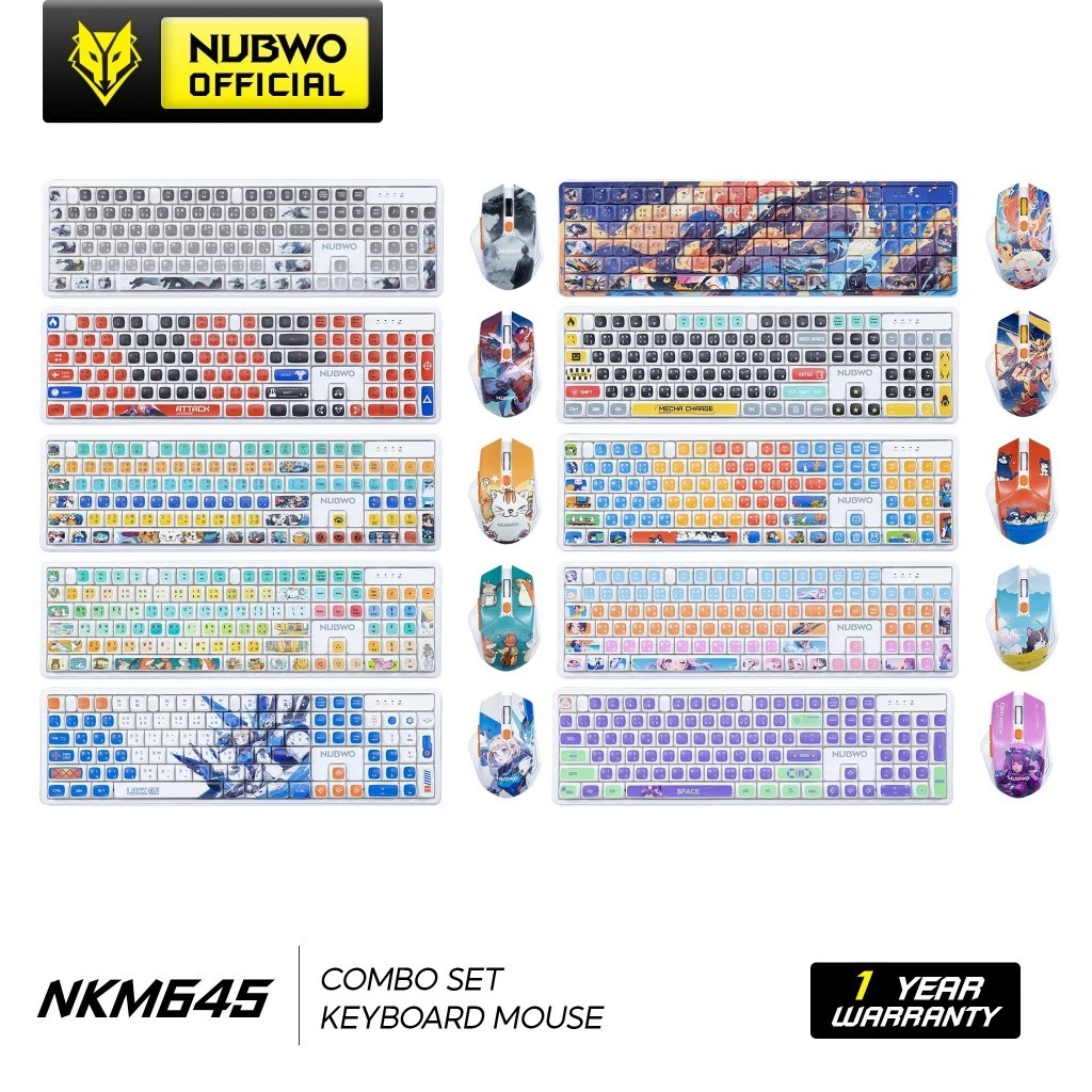 Nubwo NKM-645 Keyboard+Mouse Wireless Rubber Dome Switch คีย์บอร์ด+เม้า ...