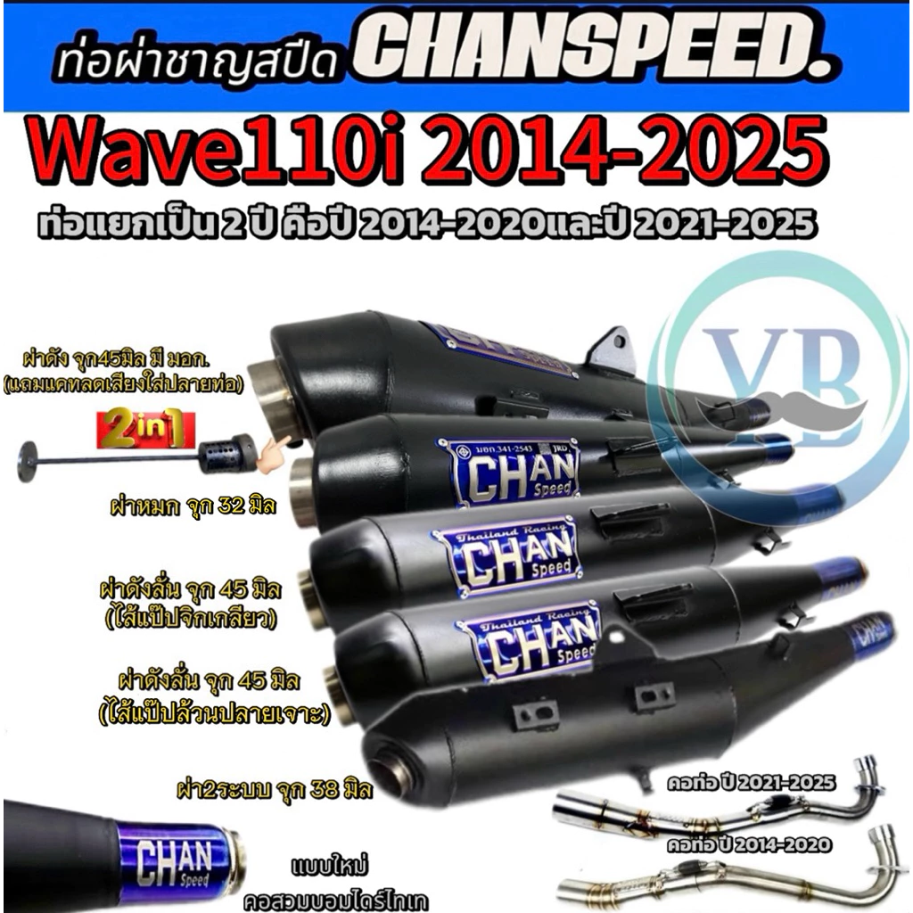 ท่อชาญสปีด Chanspeed Wave110i สีไทเทเนียม
