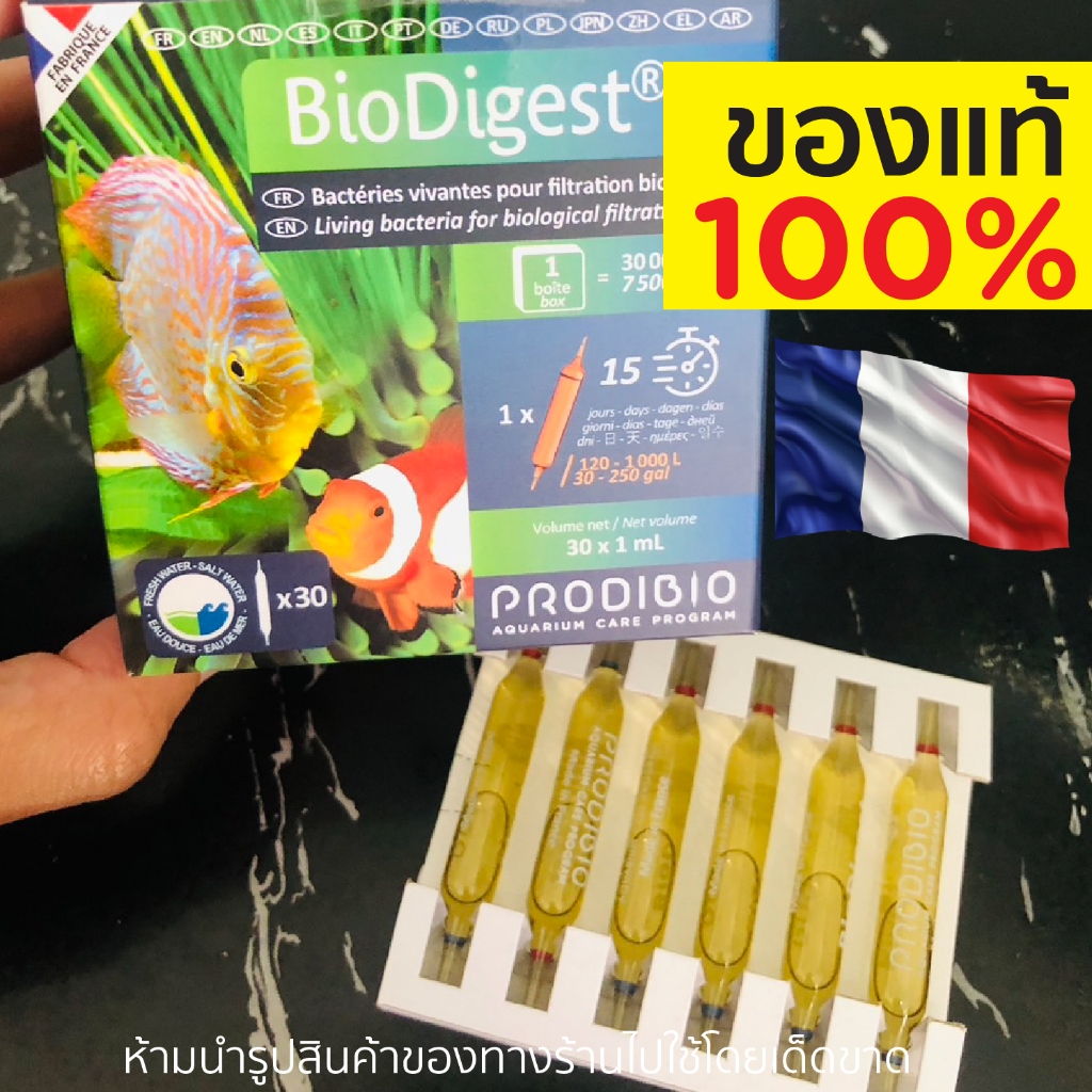 Prodibio BioDigest 1 หลอด แบคทีเรียกรองชีวภาพ ตู้ปลา น้ำจืด น้ำทะเล ของ ...