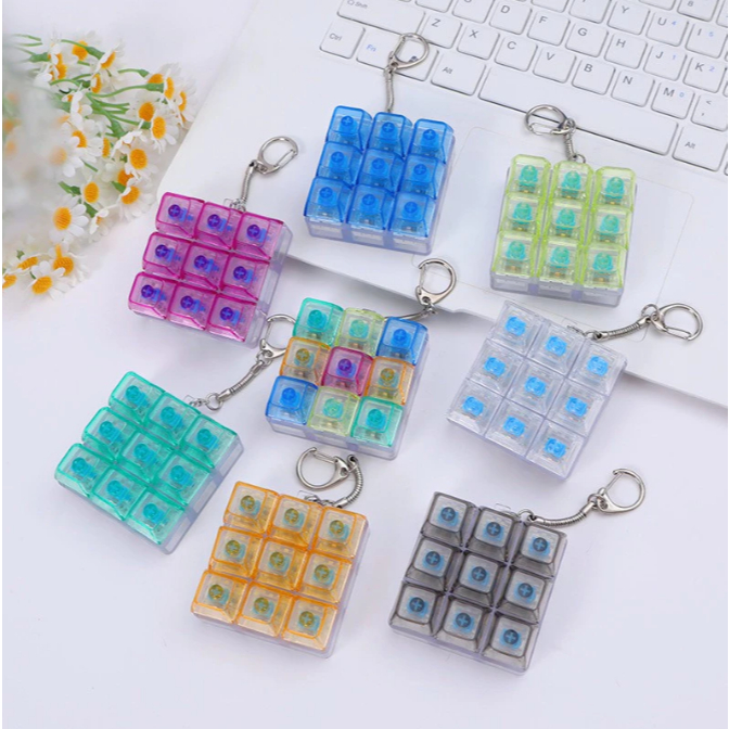 Key board LED fidget toy ของเล่นพวงกุญแจคีย์บอร์ด มีไฟ แป้นพิมพ์ 9 ปุ่ม ...