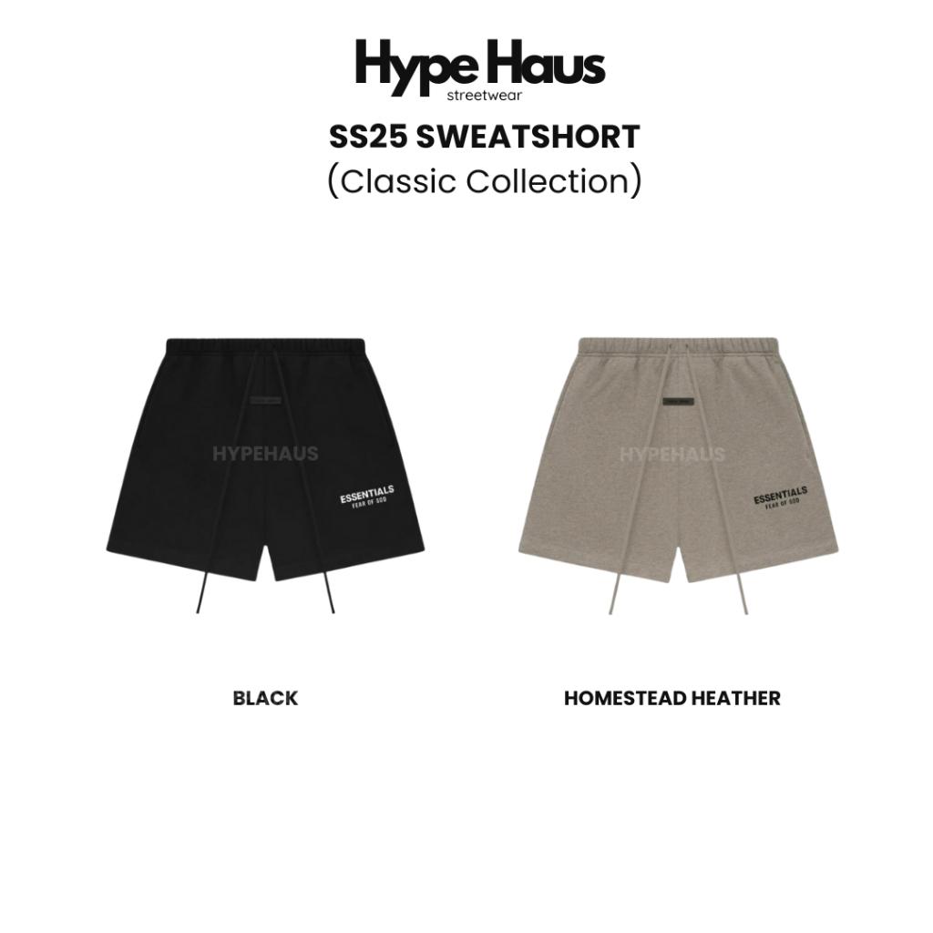 [แท้ พร้อมส่ง] Essentials SS25 Classic Sweatshort (โลโก้ยาง) | Shopee ...