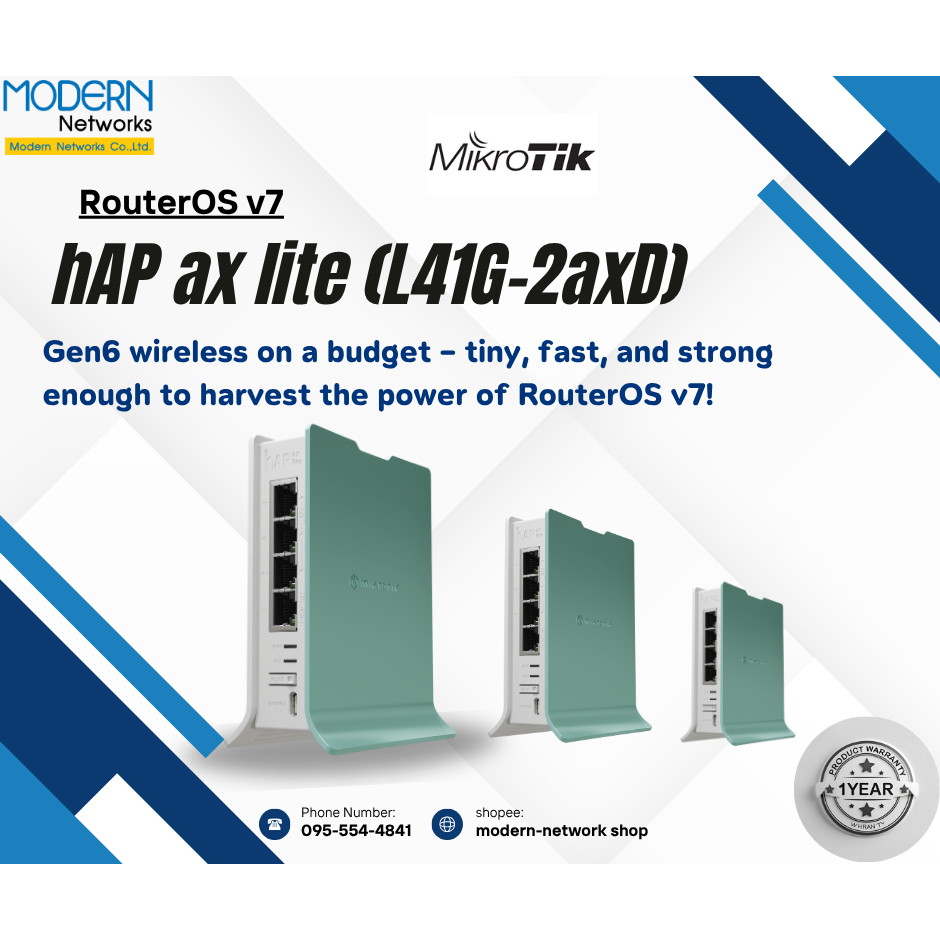 hAP ax lite (L41G-2axD) Mikrotik ส่งไว ⚡️ รับประกัน 1 ปี ⚡️ออกใบกำกับ ...