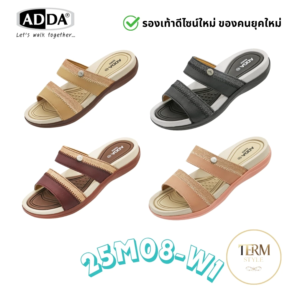ADDA 25M08-W1 รองเท้าแตะแฟชั่นผู้หญิง SoftSparkle พื้นนุ่ม เบา ดีไซน์สวย ของแท้