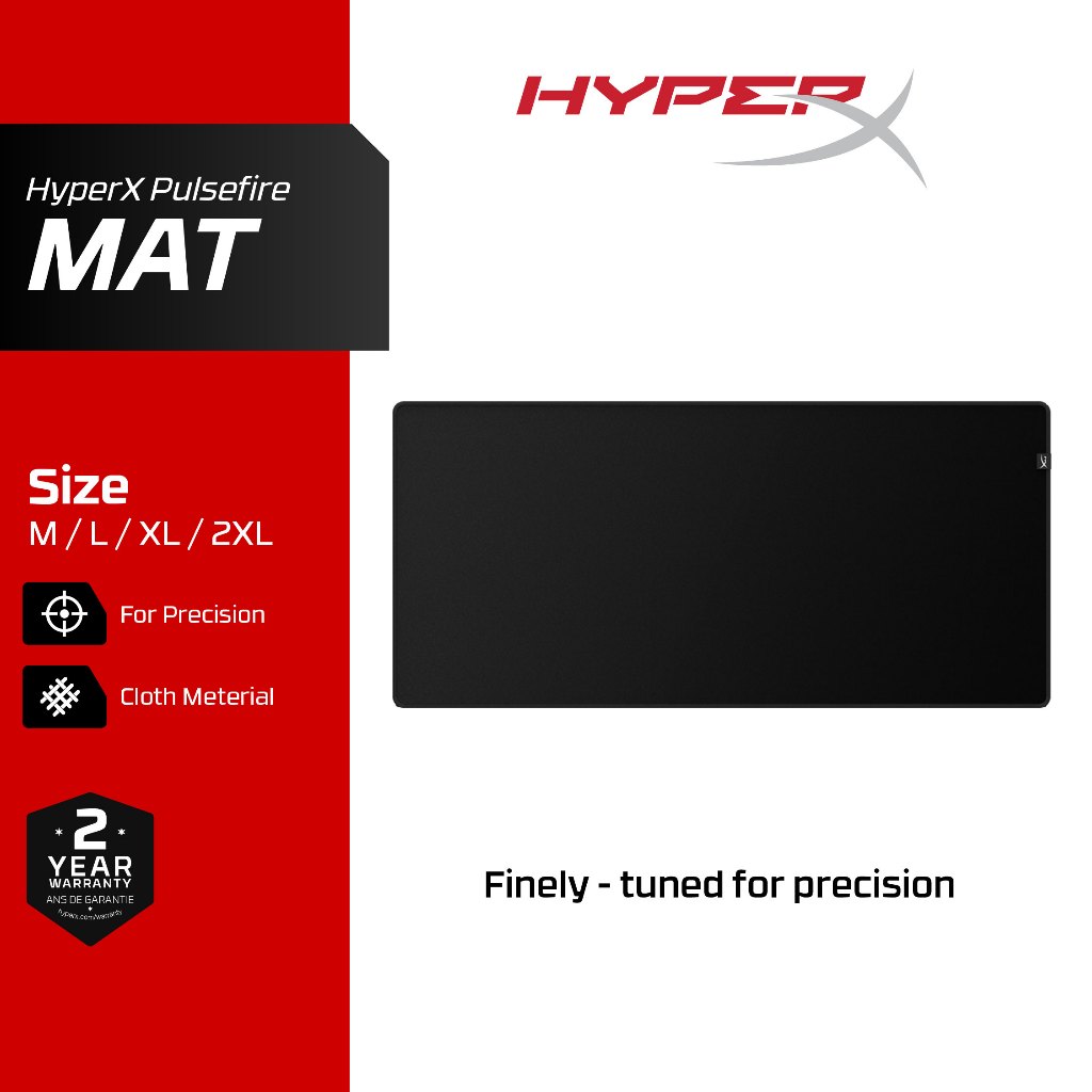 HyperX แผ่นรองเมาส์ เกมมิ่ง รุ่น Pulsefire Mat สีดำ - (Size M L XL 2XL ...