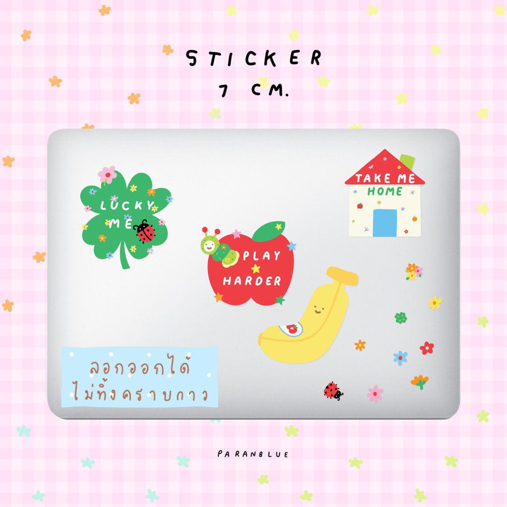 สติ๊กเกอร์แปะ โน๊ตบุ๊ค แมคบุ๊ค ไอแพด อื่น ๆ sticker 7 cm. for laptop ...