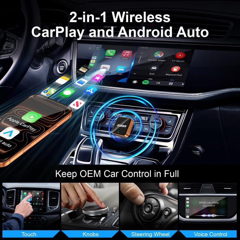 อะแดปเตอร์ CarPlay & Android Auto 2025 เชื่อมต่อ BT WiFi ติดตั้งง่าย ...
