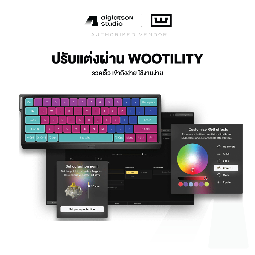 (พร้อมส่งในไทย) Wooting 60HE v2 PCBA Module - โมดูลคีย์บอร์ด PCB Plate ...