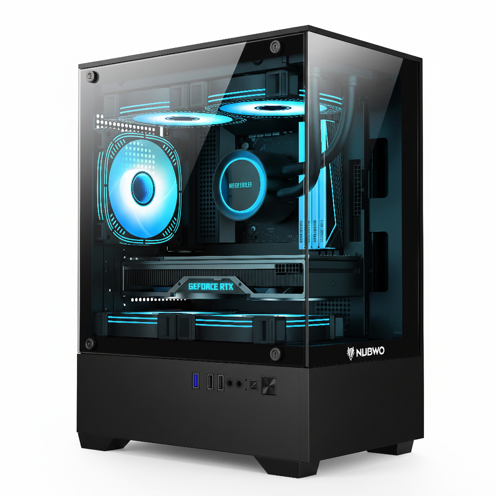 รุ่นใหม่ NUBWO ARMORY เคสคอมพิวเตอร์ PC mATX CASE NPC-333 แถม 1FANs RGB ...