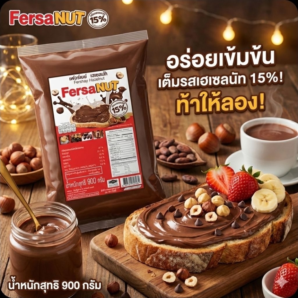 🍫FersaNut เฟอร์เชย์ เฮเซลนัท ขนาด 900 กรัม.🍫 | Shopee Thailand