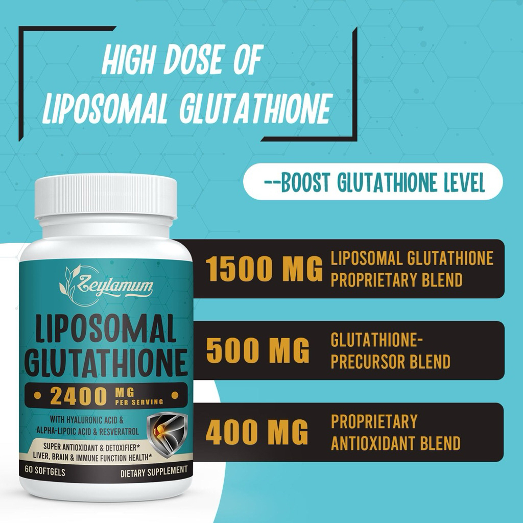 liposomal glutathione zeylamum 2400 MG Bundles:Bloom+Lip Serum+Soap Supartz FX Injection Vitamin Shots - Alive