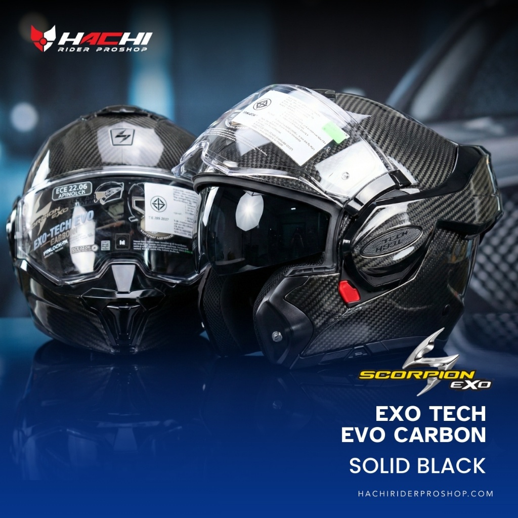 SCORPION EXO TECH EVO CARBON - Solid Black | Shopee Thailand