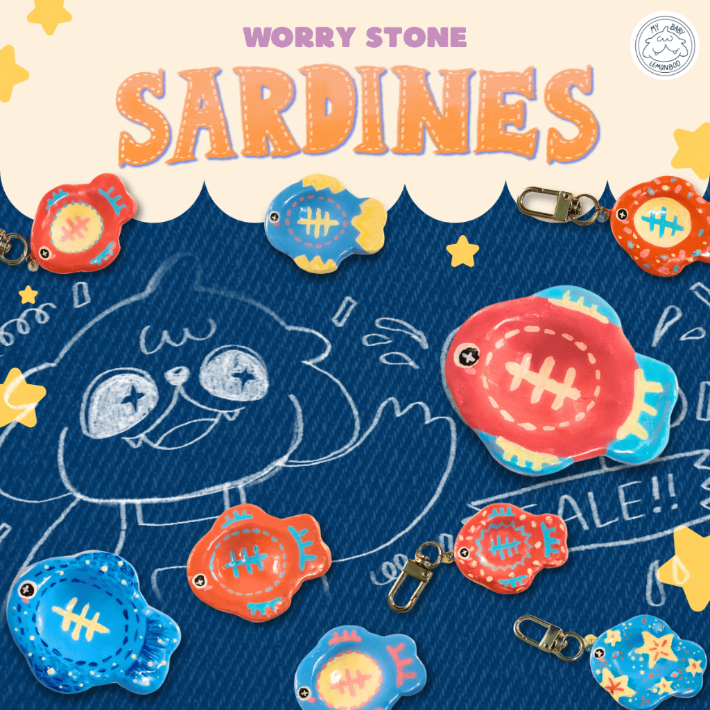 Little Fish Worry Stone พวงกุญแจหินคลายกังวลปลาน้อย - babylemonboo ...