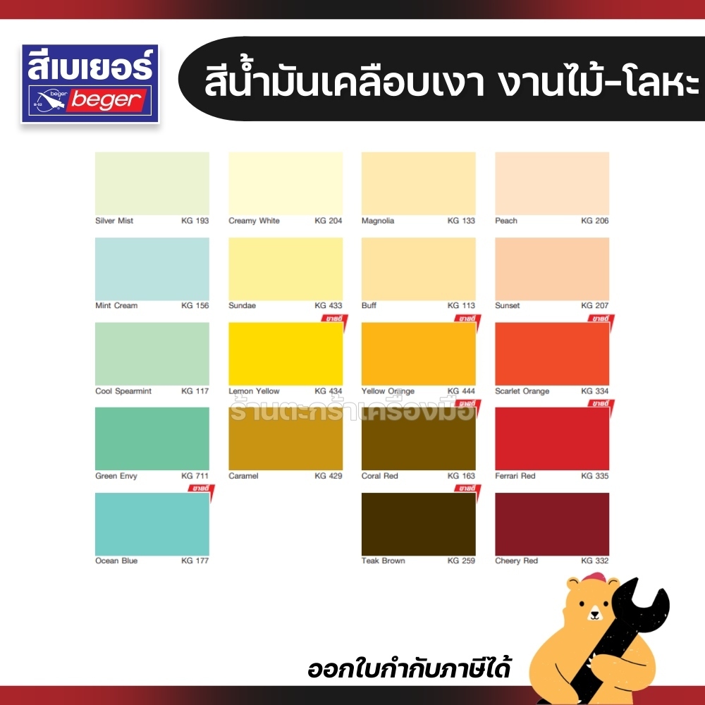 Beger Bull Supergloss Enamel สีน้ำมันเคลือบเงา สำหรับทาภายใน ทาภายนอก 3 ...