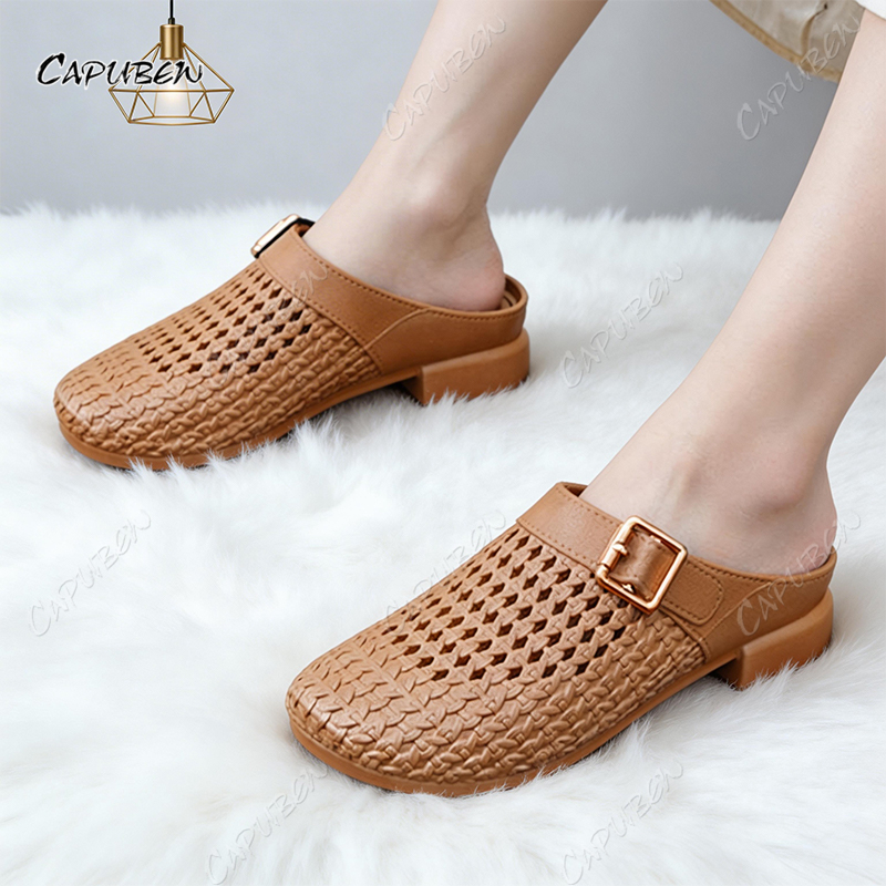 CAPUBEW รองเท้าแตะผู้หญิงแบบแบนเบาสบายดีไซน์ทันสมัยพร้อมคุณสมบัติกัน ...
