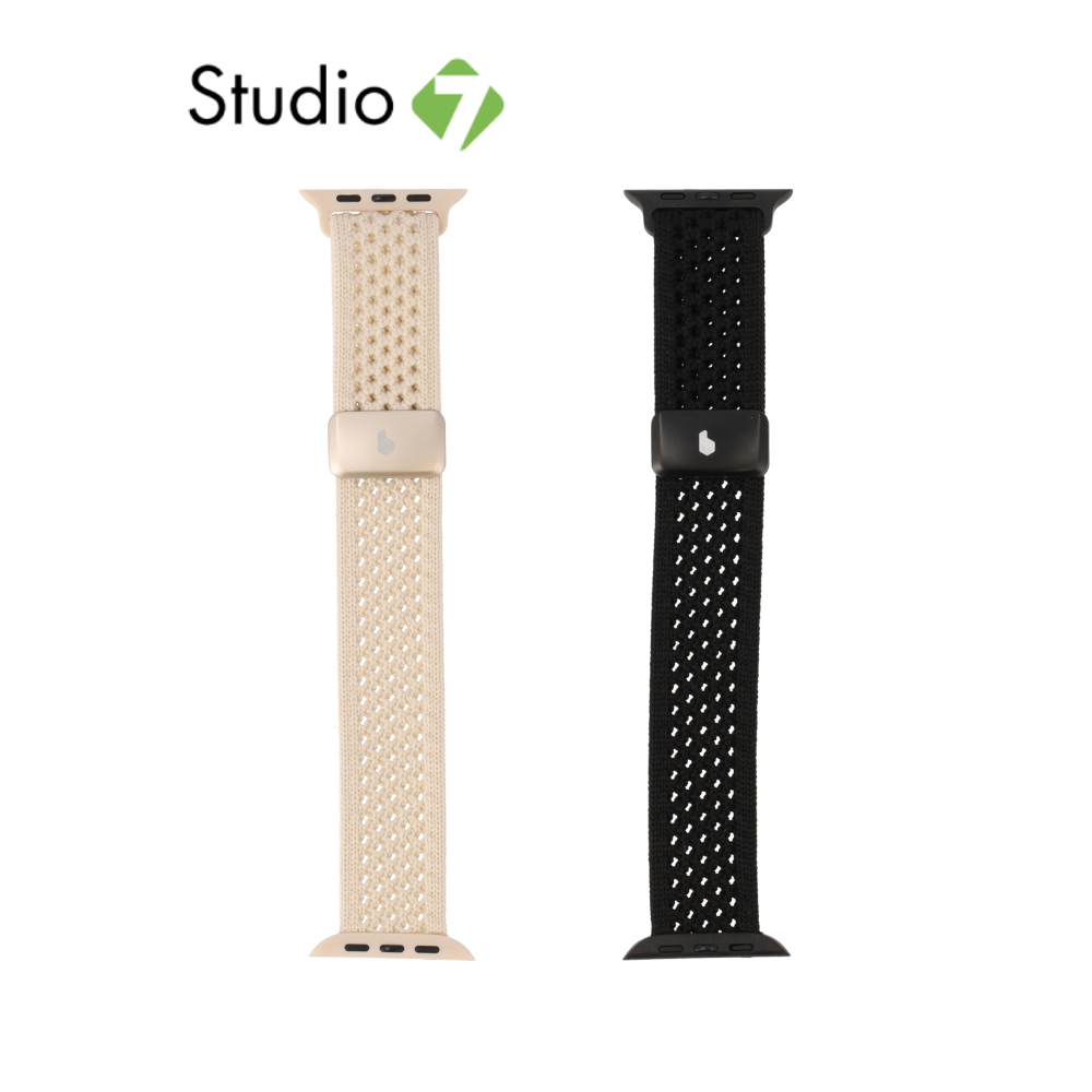 Blue Box สาย Apple Series 6,7,8,9,10,11,SE1,SE2,Ultra (42/44/45/46/49mm) Comfort Weave Black by Studio7