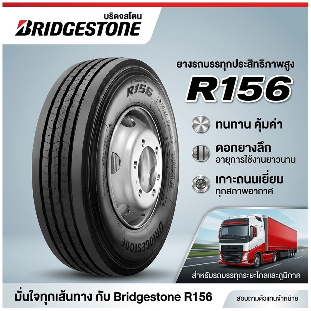 ยางรถบรรทุก เรเดียล ขนาด 9.5R17.5 รุ่น R156 ยี่ห้อ BRIDGESTONE | Shopee ...