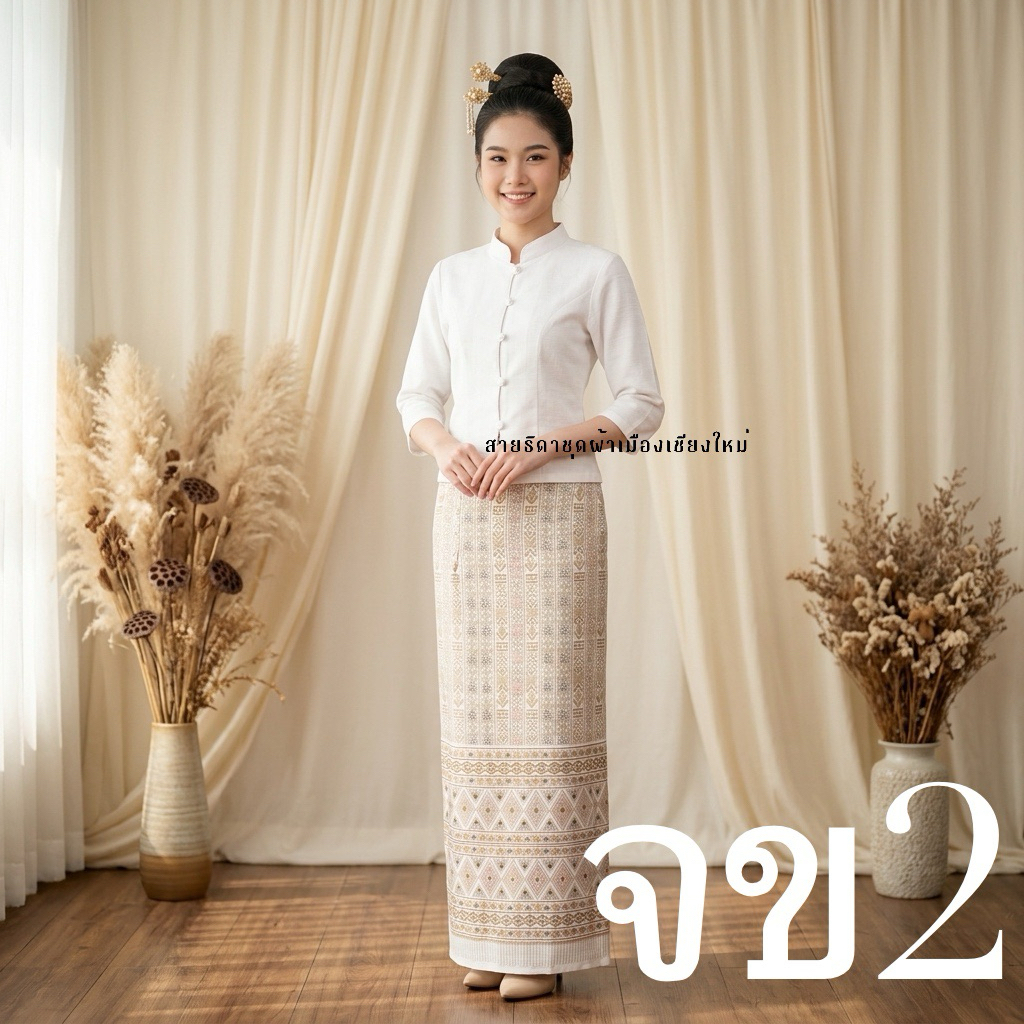 ชุดจิตรลดาสีขาว SAITIDA ผ้าฝ้ายชินมัย ไม่อัดกาว ใส่สบาย ราคาดี มุมมองที่ 3