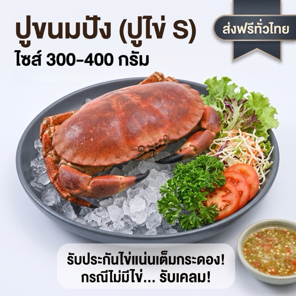 ปูขนมปังตัวใหญ่ ไข่เยอะ ปูขนนอเวย์สุดฮิต ไซส์ 400-600 กรัม | Shopee ...