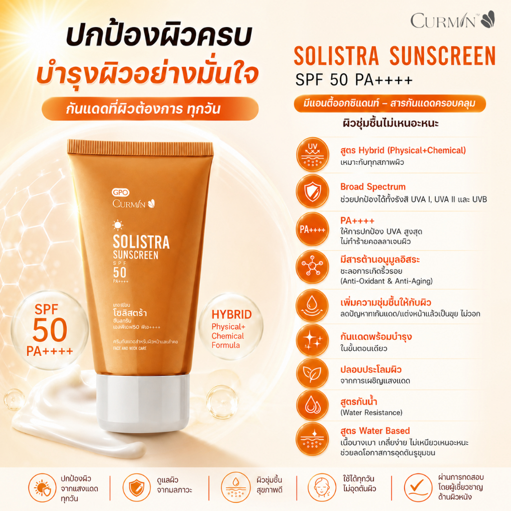 (EXP.09/27) Curmin Solistra Sunscreen Spf 50 Pa++++ 50g Hybrid ...