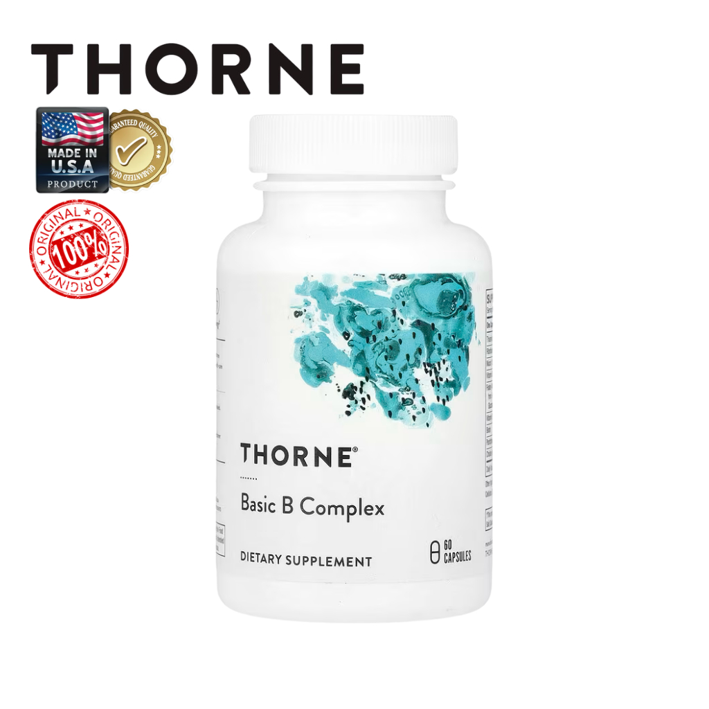 Thorne | Basic B Complex | วิตามินบีรวม | 60 Capsules | Methylfolate ...