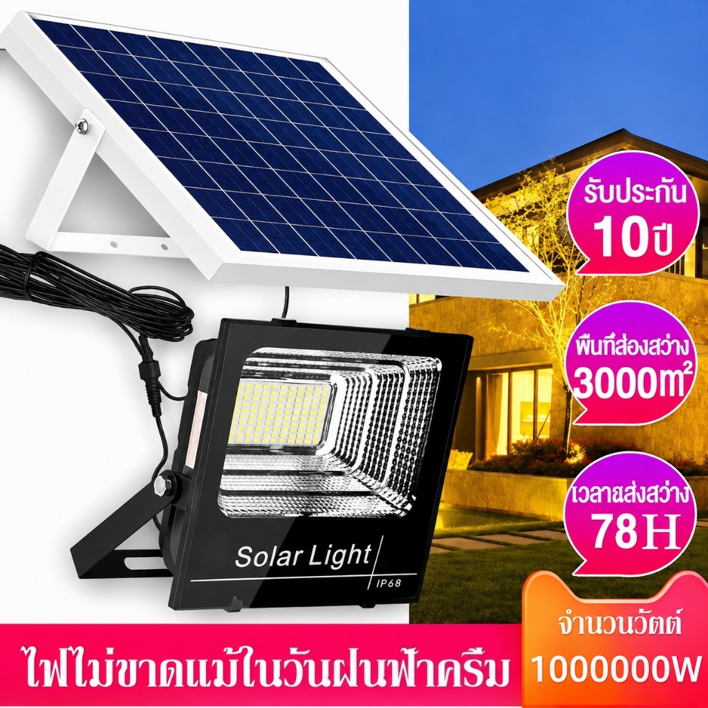 รีวิวไฟโซลาร์เซลล์ Solar Light ซื้อ 1 แถม 1