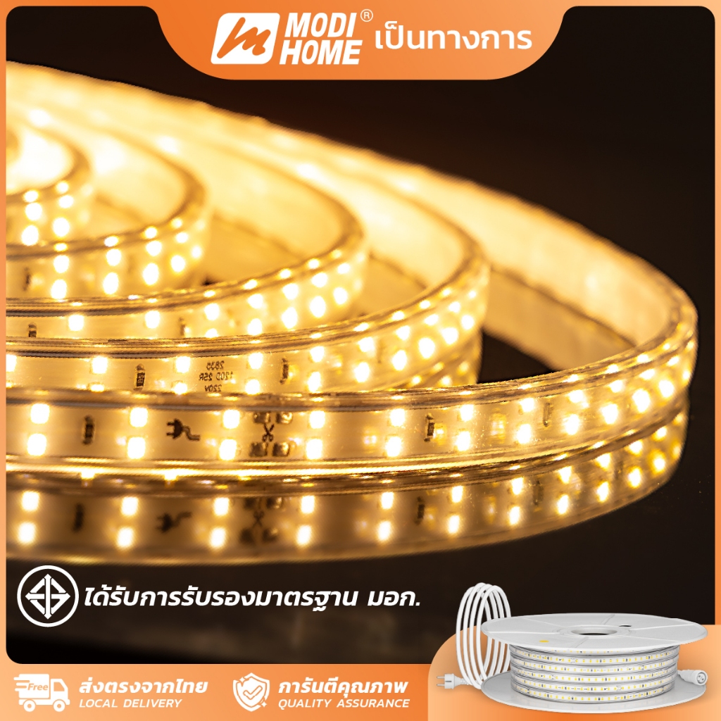 MODI ไฟริบบิ้น AC220V 20M 30M Led Strip Light เหมาะสำหรับใช้ภายในอาคาร ...