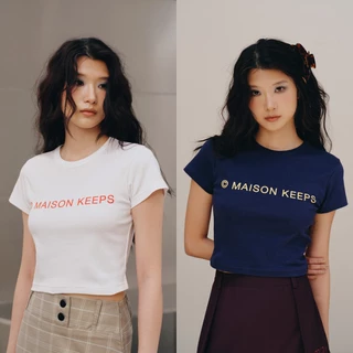 maison KEEPS | The Classic Mark Logo Cropped Tee | เสื้อยืดทรง Cropped