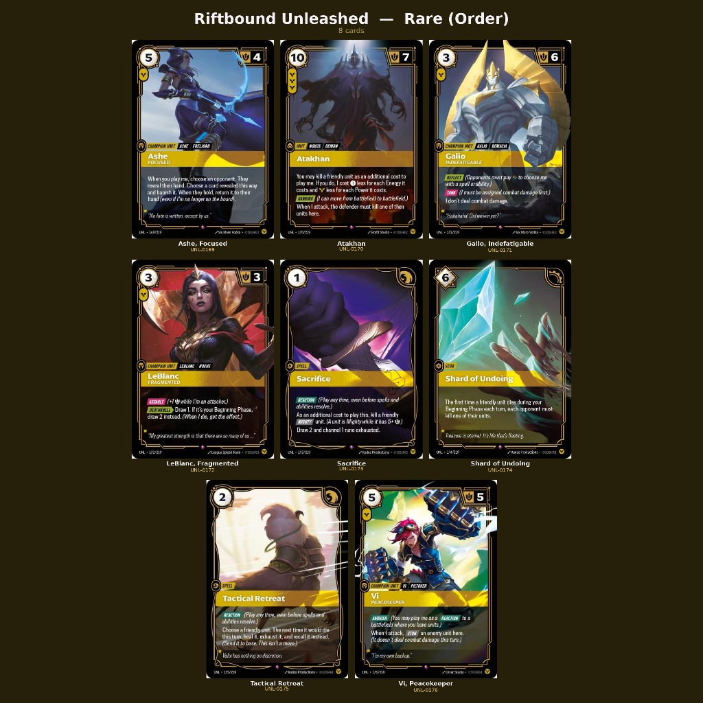 Riftbound : Unleashed Rare single card (Order) | Shopee Thailand