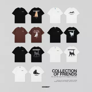 HOMEBOY เสื้อยืด OVERSIZE ลายหมาแมวสุดฮิต ผ้าคอตตอน 100%  ใส่ได้ทุกวัน