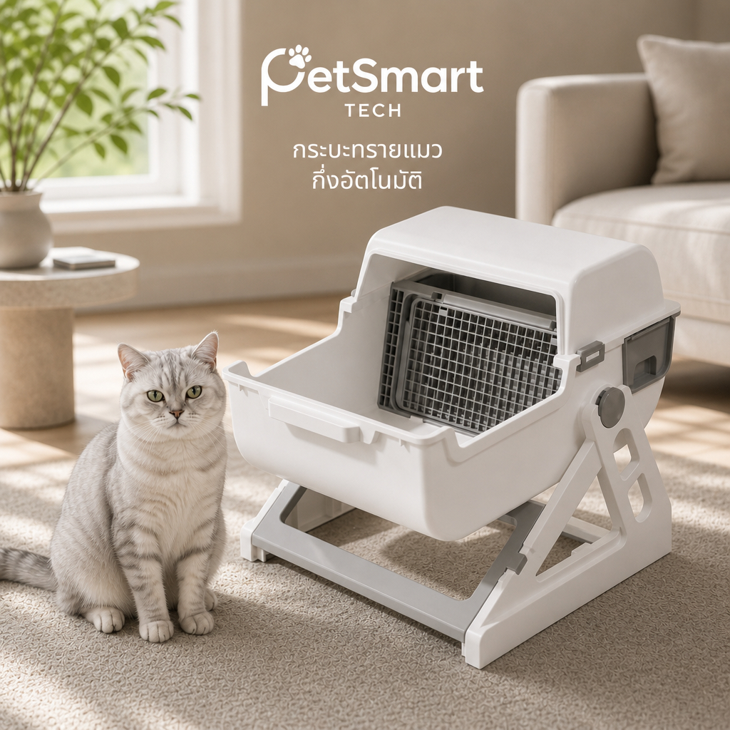 PetSmart กระบะทรายแมวกึ่งอัตโนมัติ ขนาดใหญ่