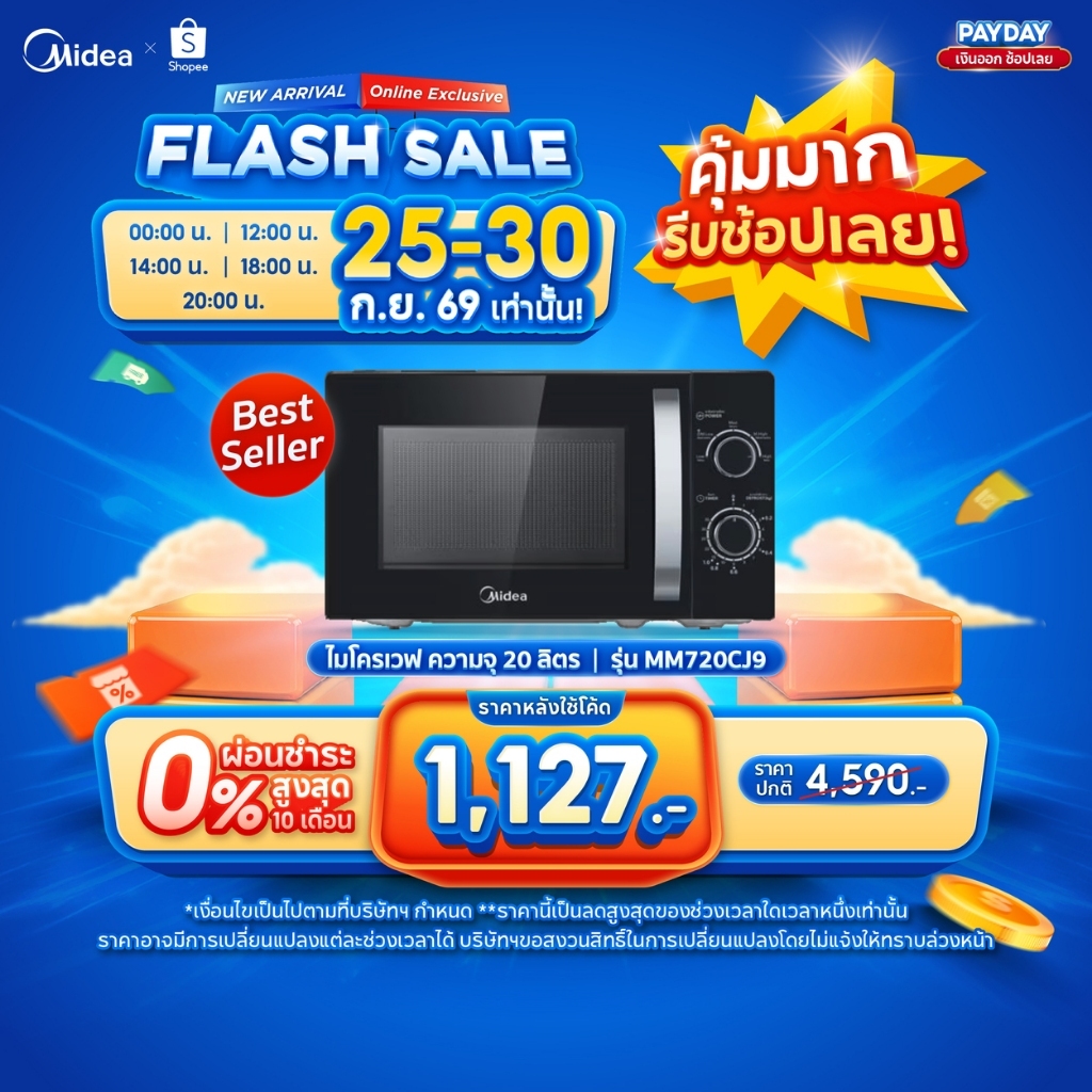 Midea MM720CJ9 ไมโครเวฟ Inverter 20 ลิตร
