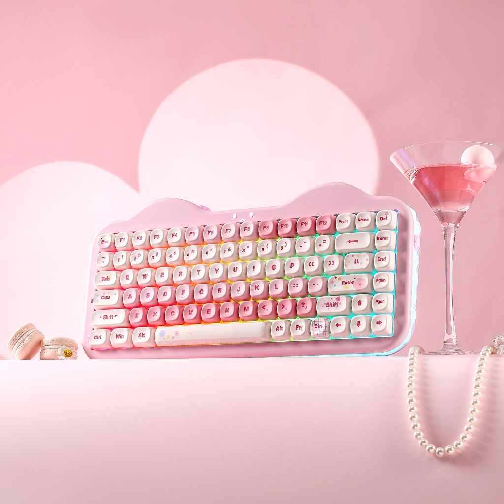 [โค้ดคุ้มลด 20%] YUNZII C75 Cake Meow Keyboard Creamy Mechanical ...